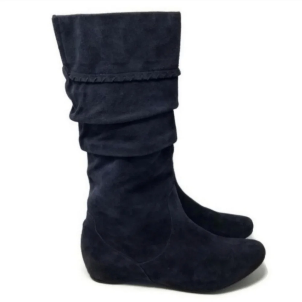 Blondo Waterproof Grey Suede Hidden Wedge Fall Winter Boots 11